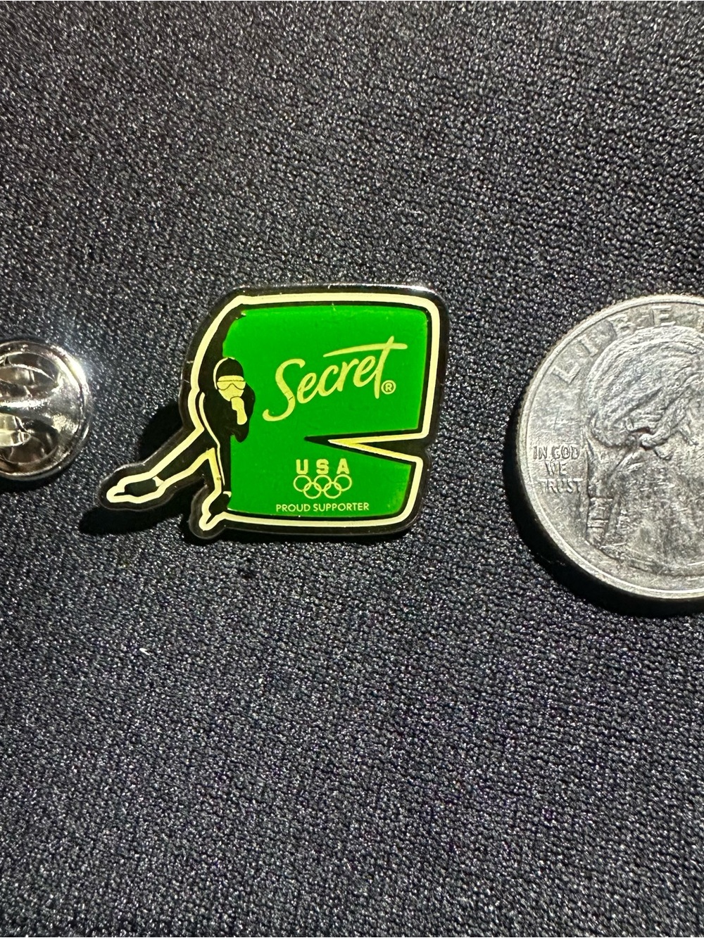 Secret USA Olympic Green Enamel Pin